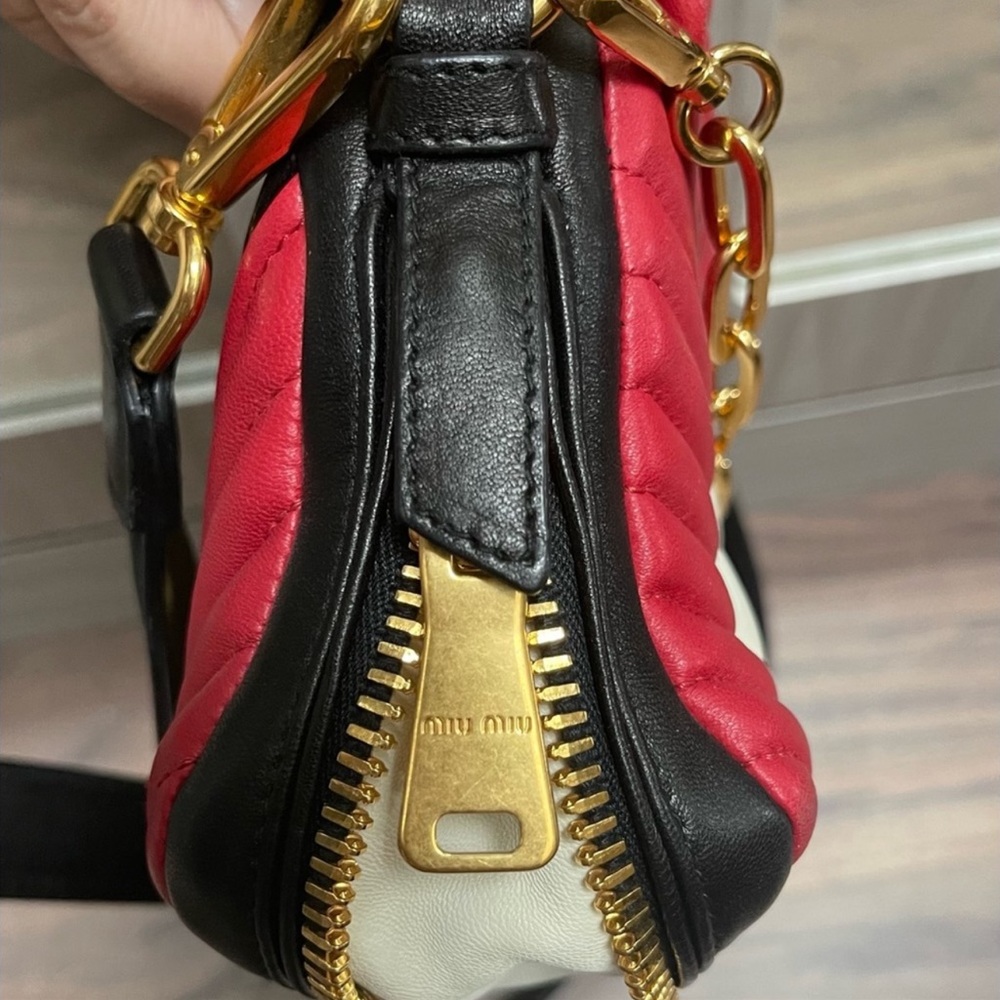 Authentic Miu Miu Confidential Napa Biker Bag 70%… - image 8